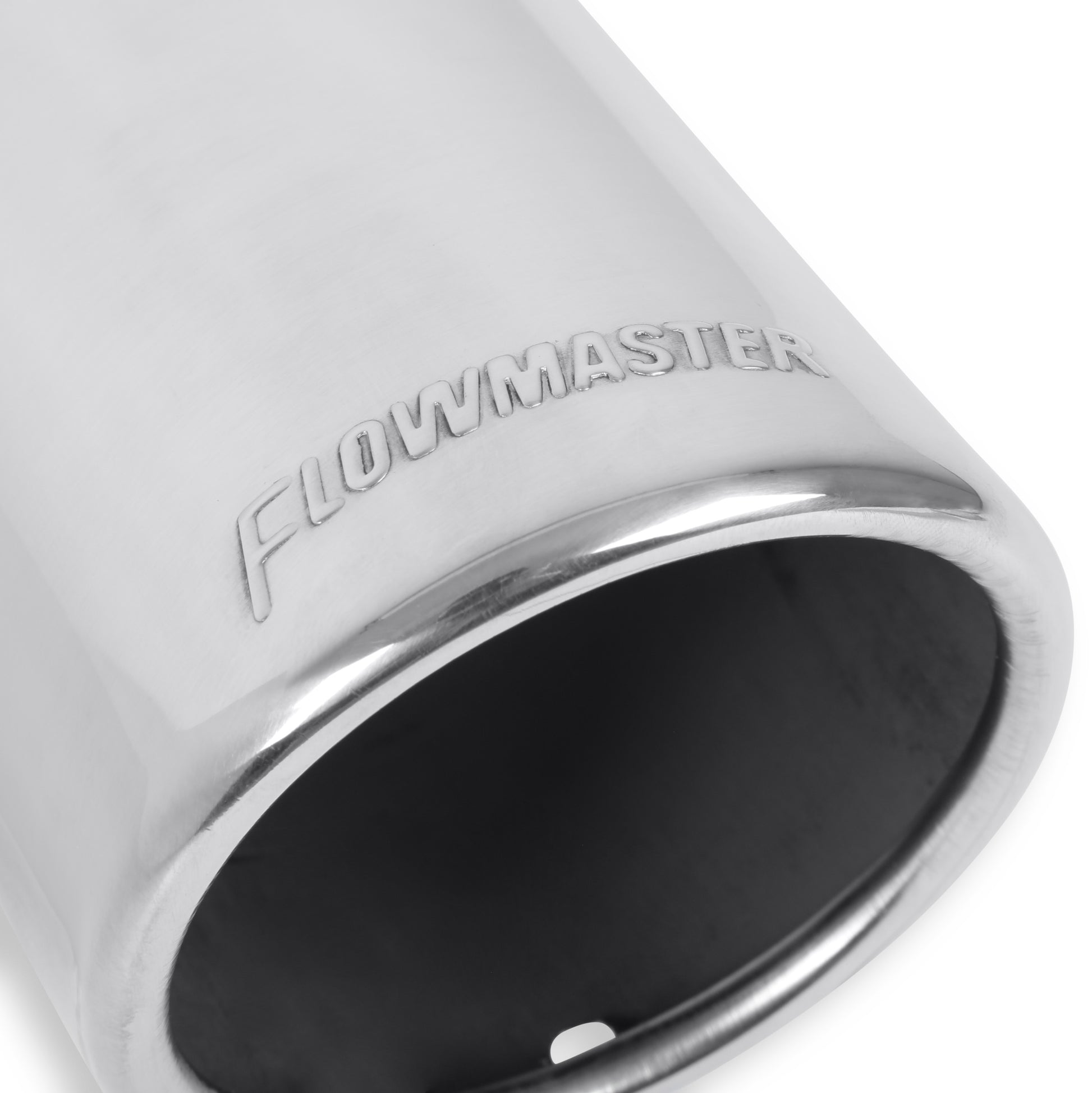 Exhaust Tip - 3.50 in. Rolled Angle Polished SS Fits 3.00 in. Tubing - clamp on by Flowmaster