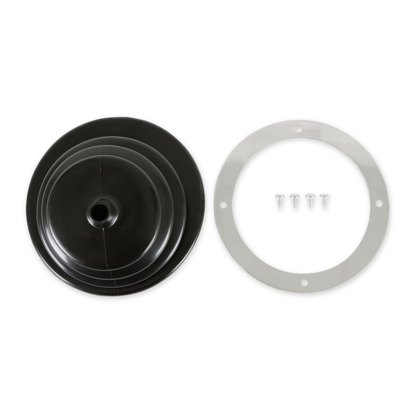 Small round boot with 5-1/2 Inch round trim ring. by Mr Gasket