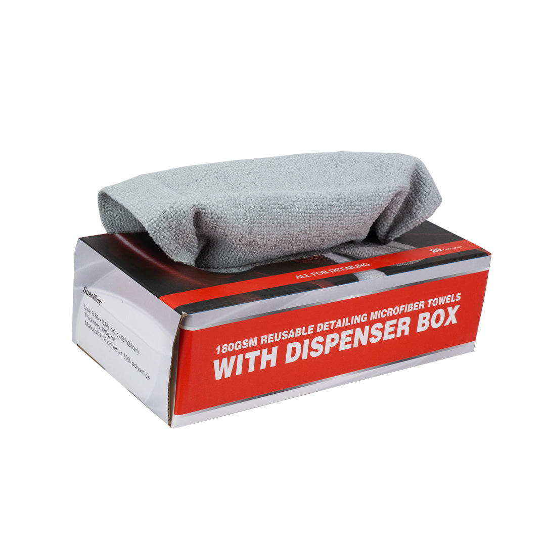 Detailing Microfiber Cloths | 180GSM Edgeless Reusable Microfiber Towels with Box by MaxshineUSA