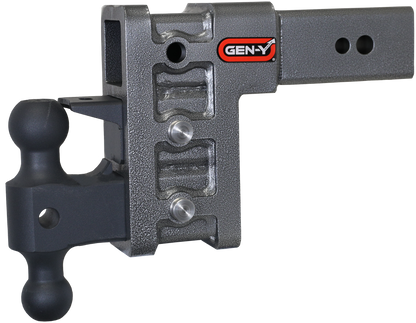 MEGA-DUTY 3" Shank 6" Drop 3.5K TW 32K Hitch with Dual-Ball & Pintle Lock by GEN-Y Hitch