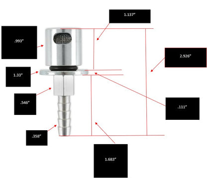 Remote Mount Vent Valve for EFI Fuel Tanks by Holley Sniper EFI
