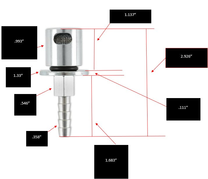 Remote Mount Vent Valve for EFI Fuel Tanks by Holley Sniper EFI