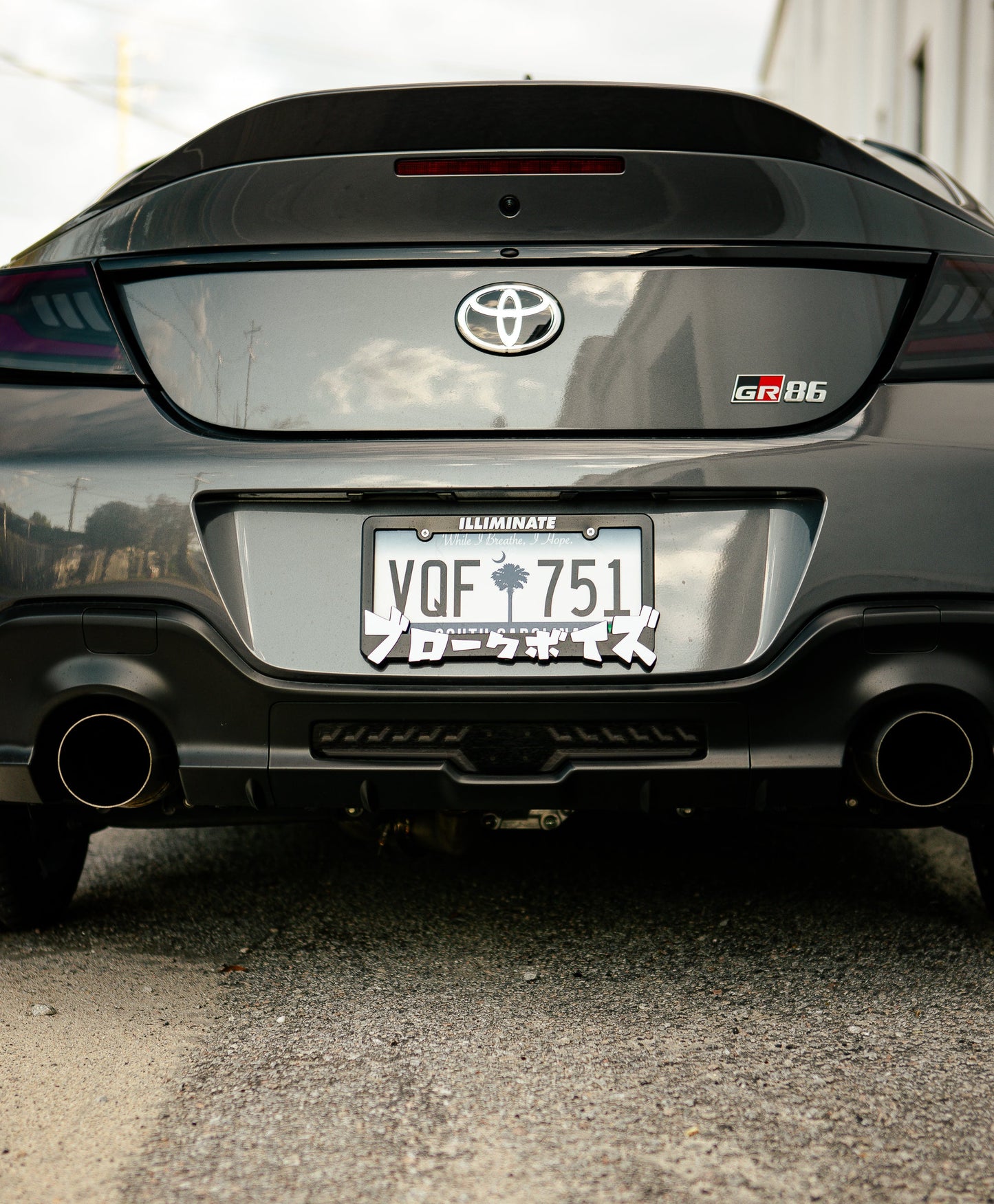 OLM V2 F1 Rear Fog Light (Smoke Lens, Black Base, White Bar) - 2022 BRZ / GR86 by MYX Automotive