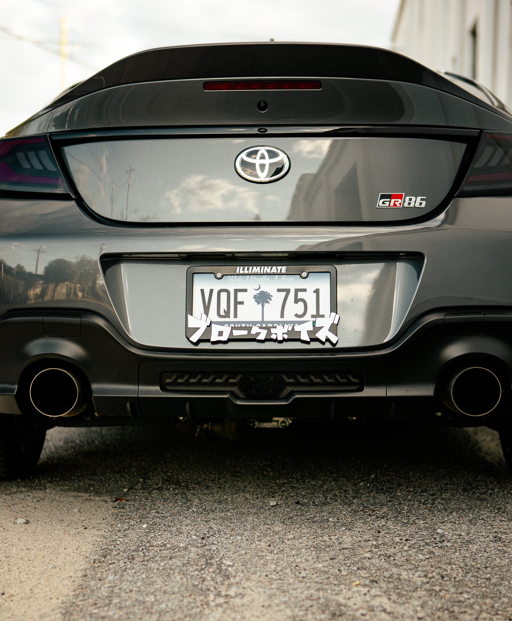OLM V2 F1 Rear Fog Light (Smoke Lens, Black Base, White Bar) - 2022 BRZ / GR86 by MYX Automotive