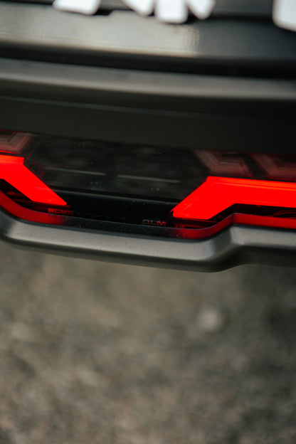 OLM V2 F1 Rear Fog Light (Smoke Lens, Black Base, White Bar) - 2022 BRZ / GR86 by MYX Automotive