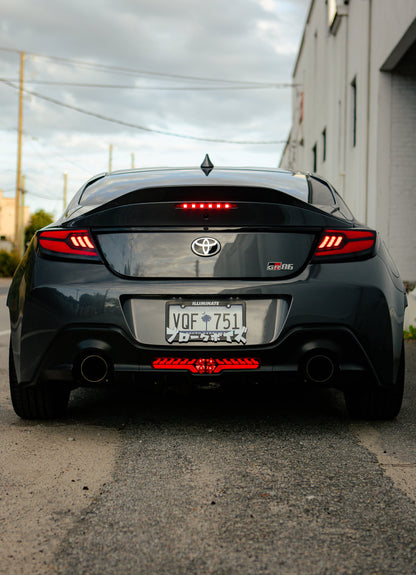OLM V2 F1 Rear Fog Light (Smoke Lens, Black Base, White Bar) - 2022 BRZ / GR86 by MYX Automotive