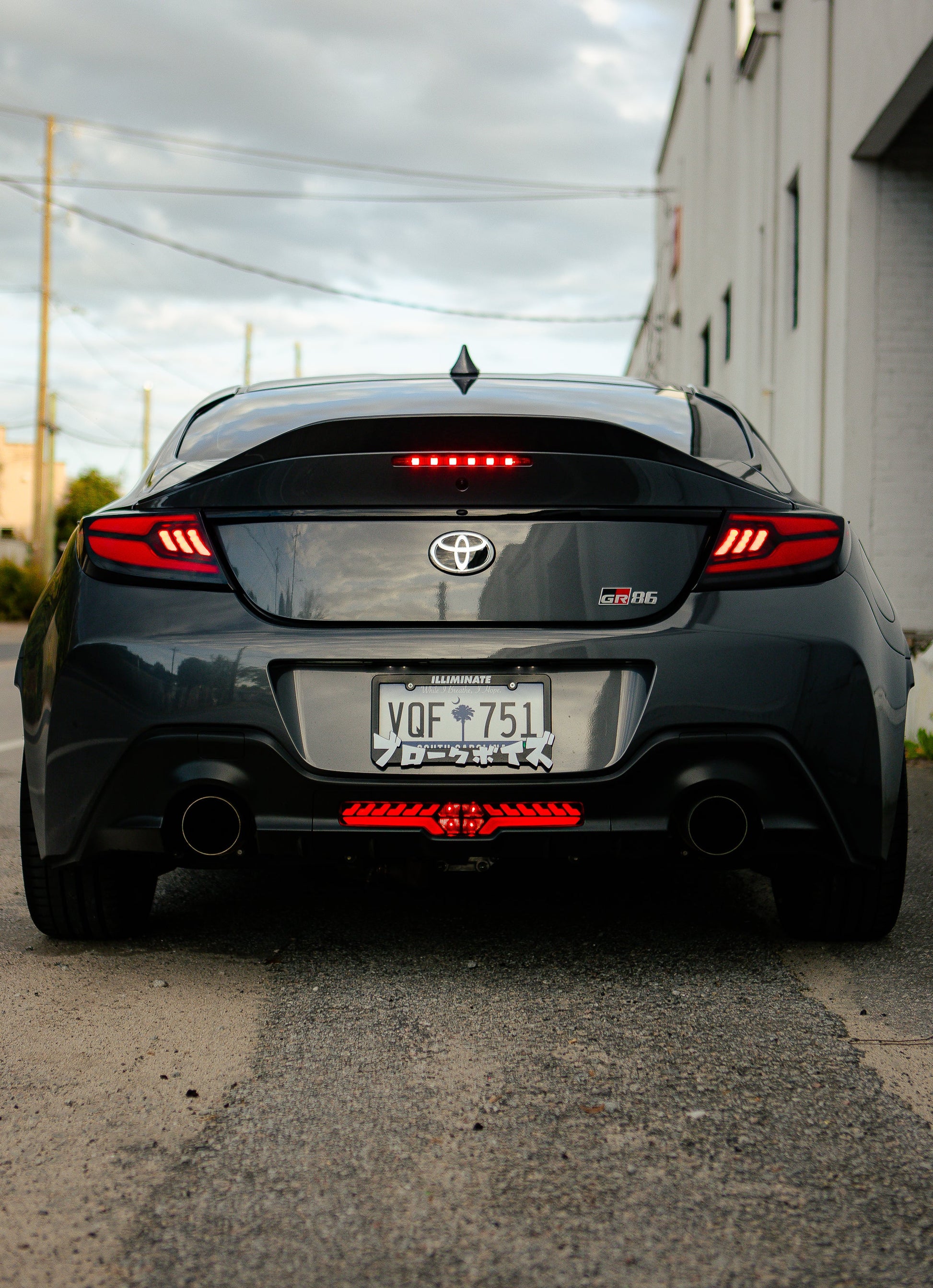 OLM V2 F1 Rear Fog Light (Clear Lens, Black Base, Red Bar) - 2022 BRZ / GR86 by MYX Automotive