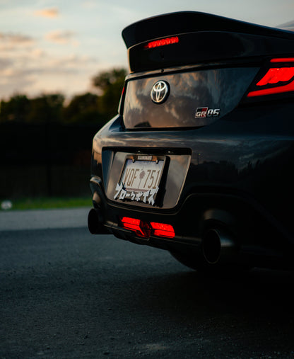 OLM V2 F1 Rear Fog Light (Clear Lens, Black Base, Red Bar) - 2022 BRZ / GR86 by MYX Automotive