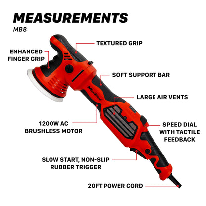 MB8 Pro 8mm Brushless DA Polisher by MaxshineUSA