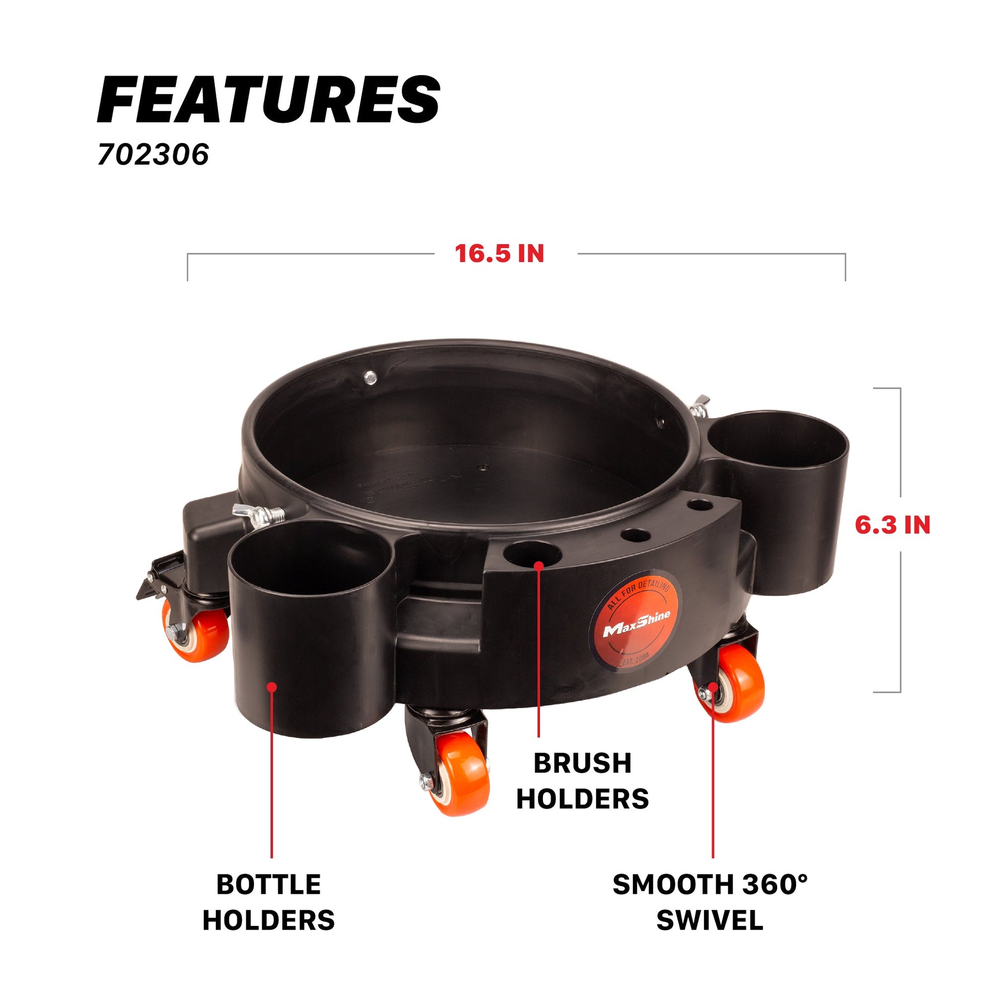 Rolling Bucket Dolly by MaxshineUSA