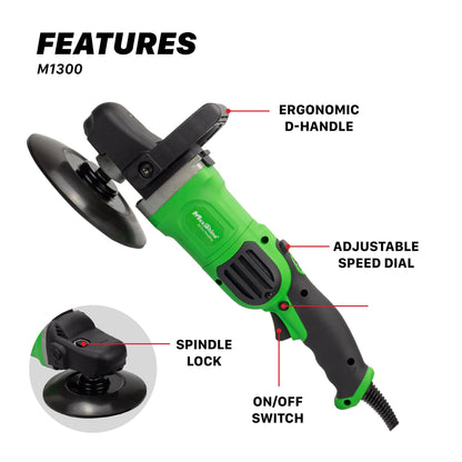 Rotary Polisher | M1300 Pro - 7in Plate, 1300W by MaxshineUSA