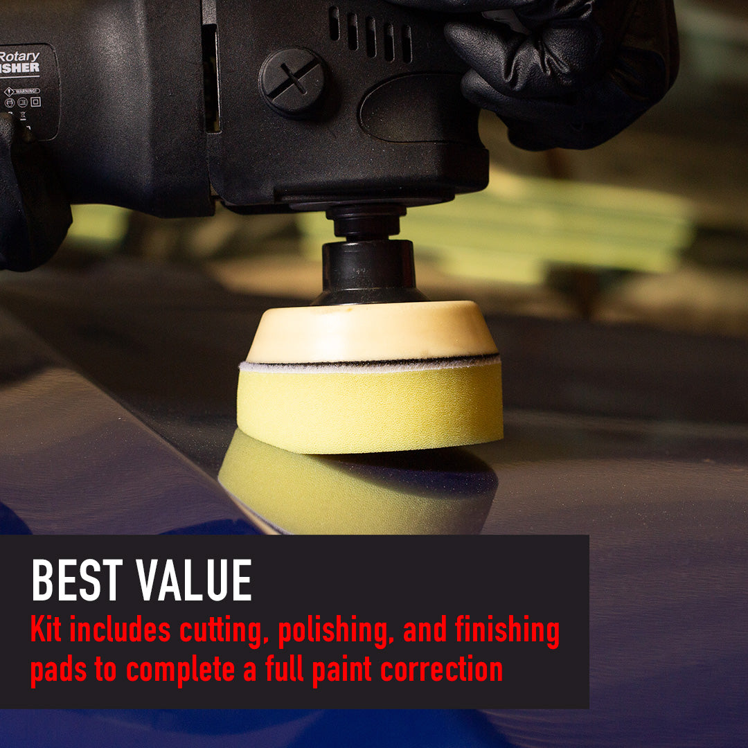 Foam Car Polishing Pads Kit - 1in, 2in, 3in (6 Pack) by MaxshineUSA