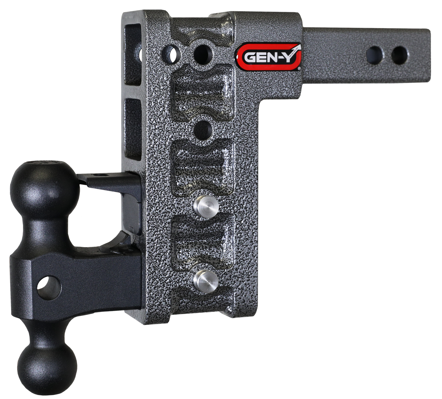 MEGA-DUTY 2" Shank 7.5" Drop 2K TW 16K Hitch with Dual-Ball & Pintle Lock by GEN-Y Hitch