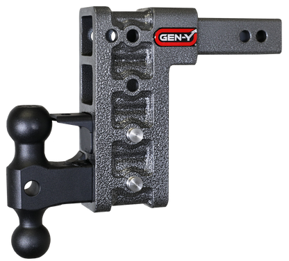 MEGA-DUTY 2" Shank 7.5" Drop 2K TW 16K Hitch with Dual-Ball & Pintle Lock by GEN-Y Hitch