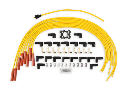 Spark Plug Wire Set - 8mm - Yellow with Orange Straight Boots by ACCEL