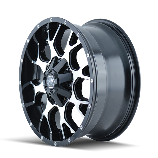 MAYHEM WARRIOR 8015 GLOSS BLACK MACHINED 20X9 6-135/6-139.7 18MM 106MM by Mayhem