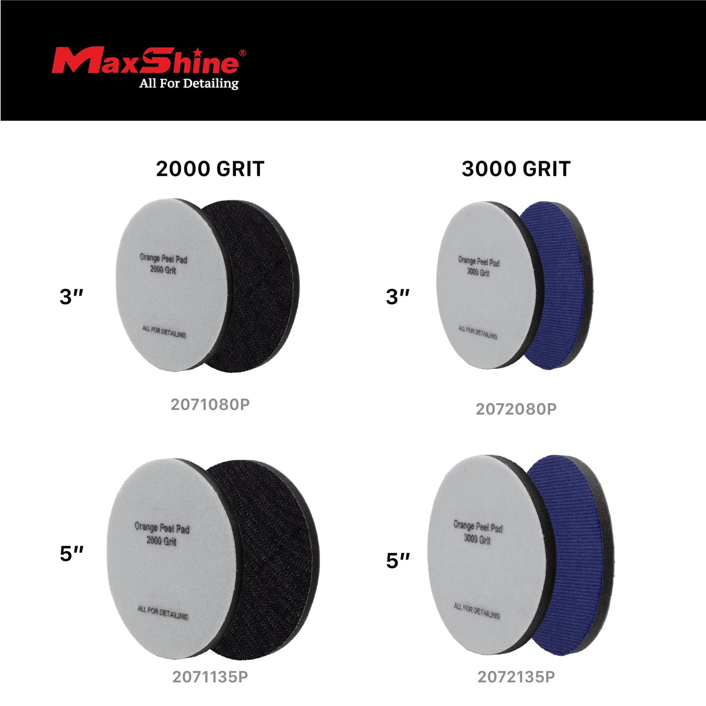 Orange Peel Pads - 2000, 3000 Grit (2 Pack) by MaxshineUSA