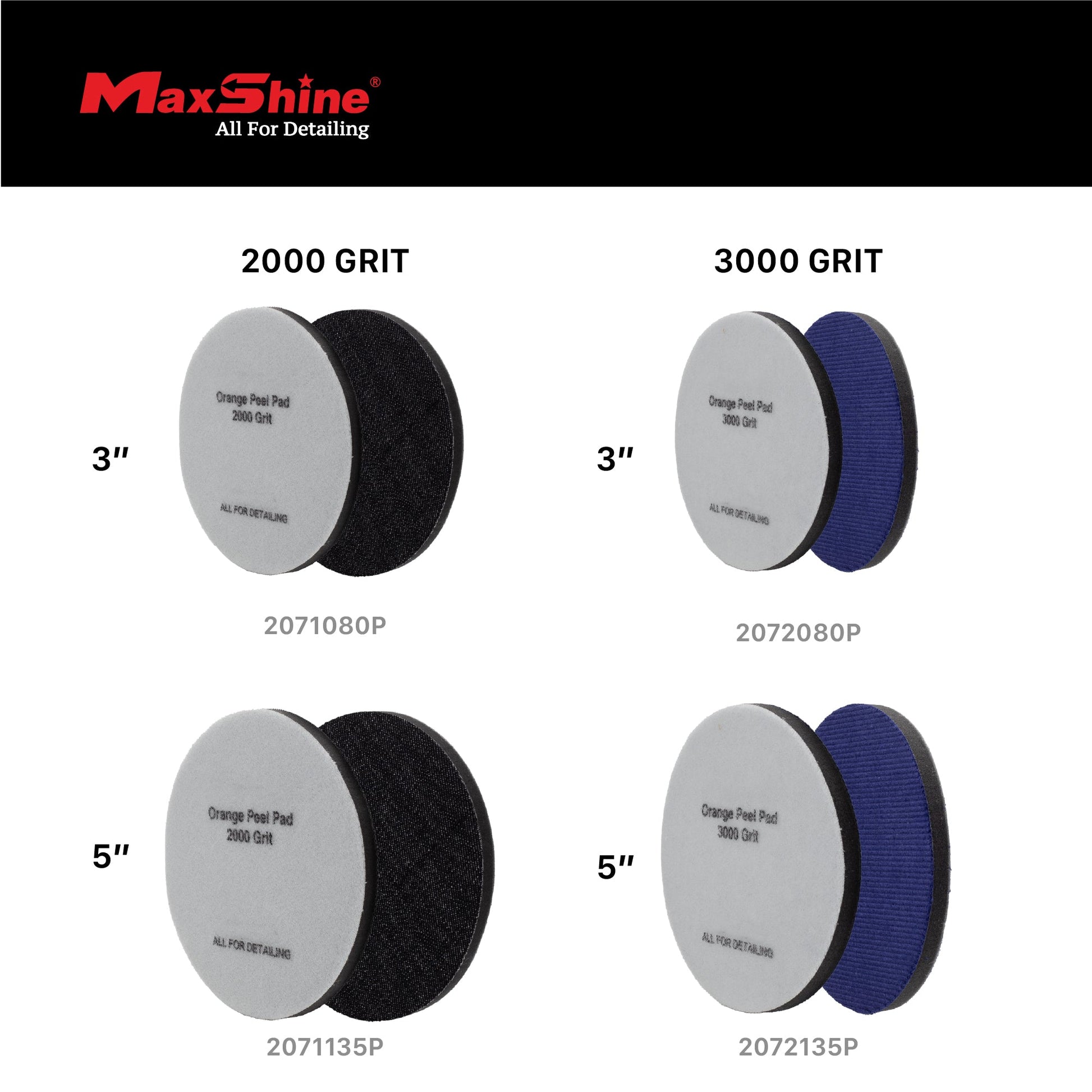 Orange Peel Pads - 2000, 3000 Grit (2 Pack) by MaxshineUSA