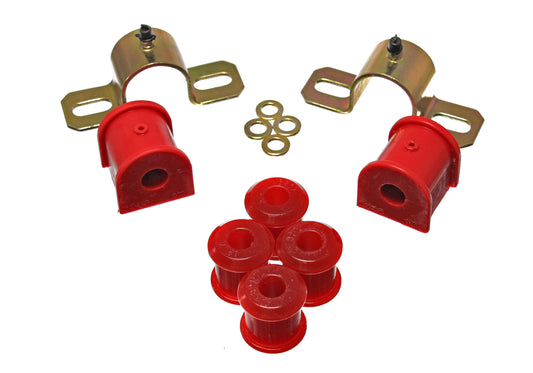 Sway Bar Bushing Set; Red; Rear; Bar Dia. 16mm; Performance Polyurethane; by Energy Suspension