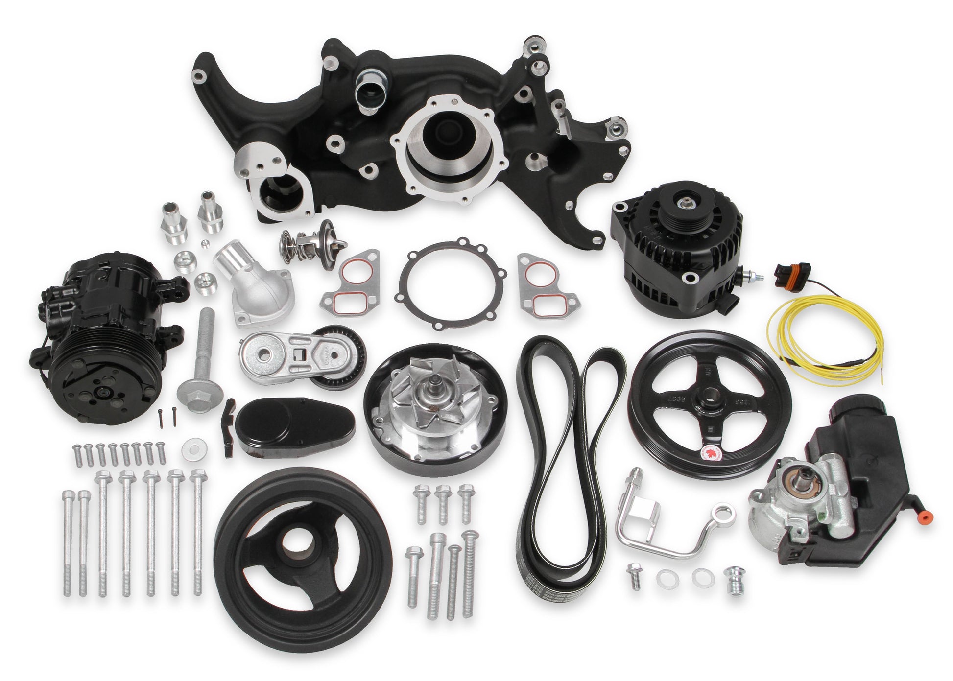 Holley Black Mid-Mount Complete Accessory System by Holley
