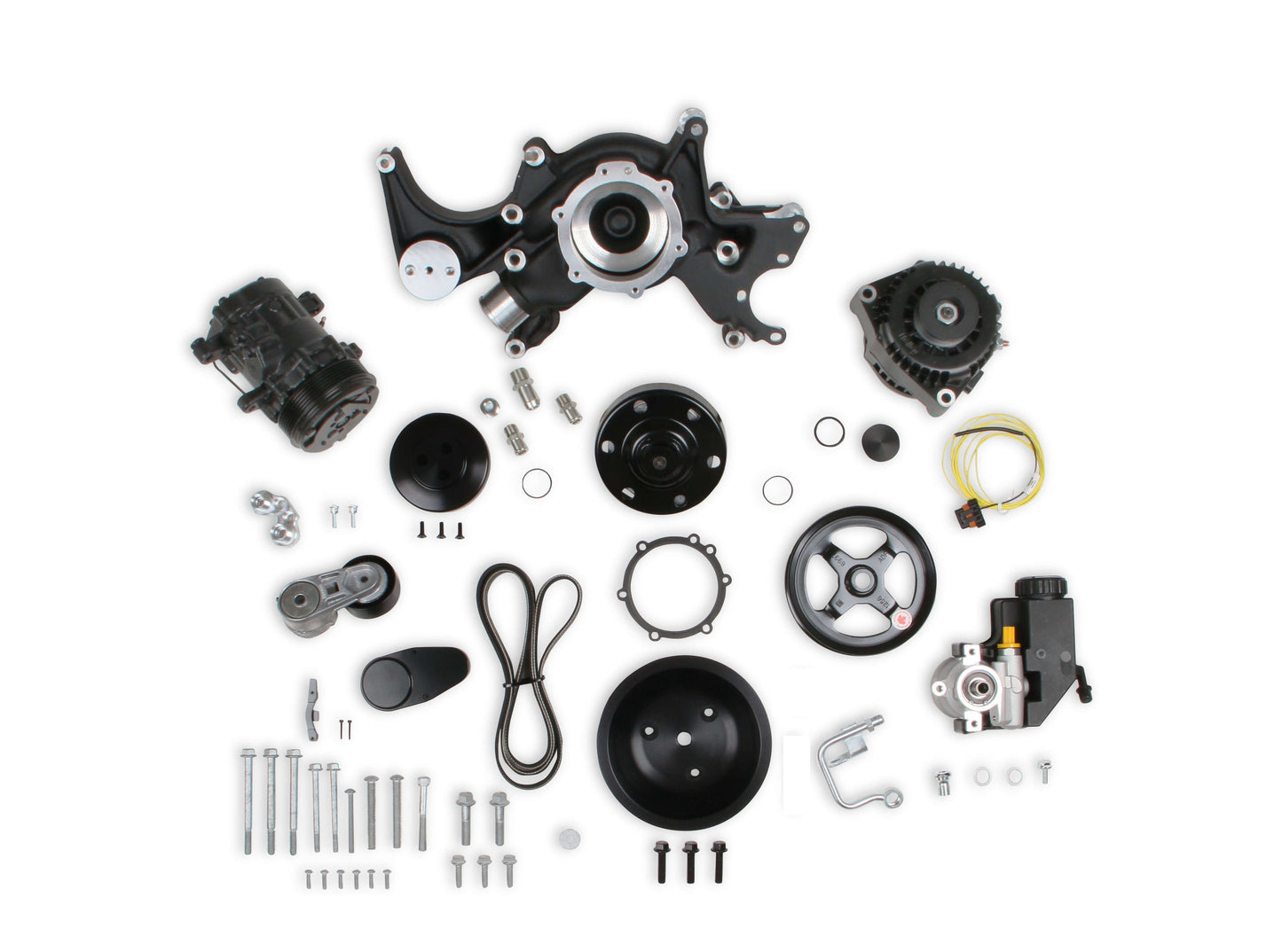Big Block Chevy Mid-Mount Complete Accessory System- Black Finish by Holley