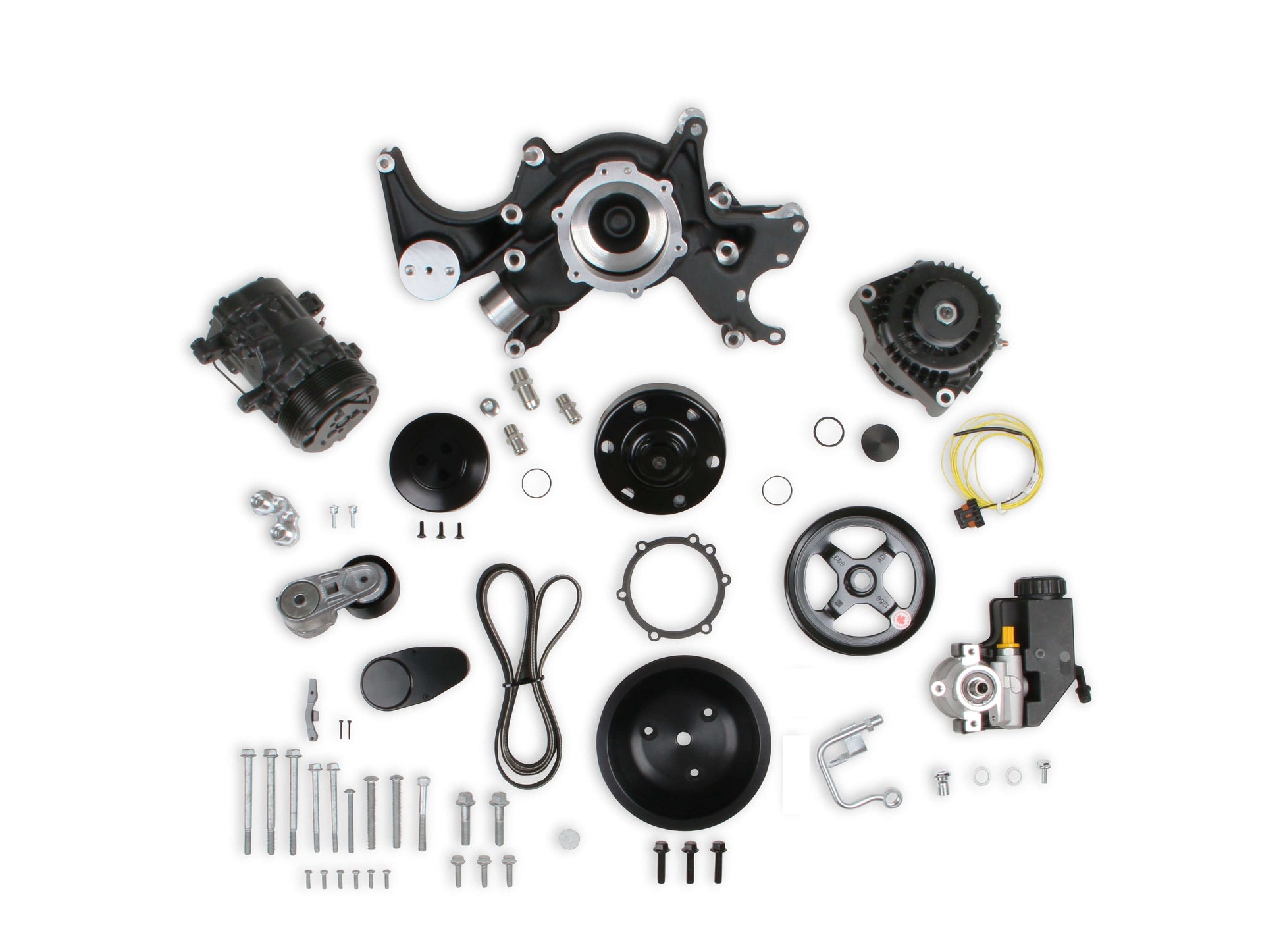 Big Block Chevy Mid-Mount Complete Accessory System- Black Finish by Holley