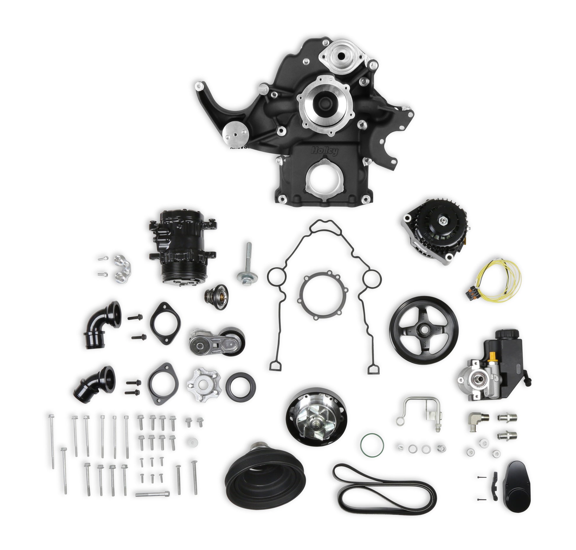 Holley Black Mid-Mount Complete Accessory System by Holley