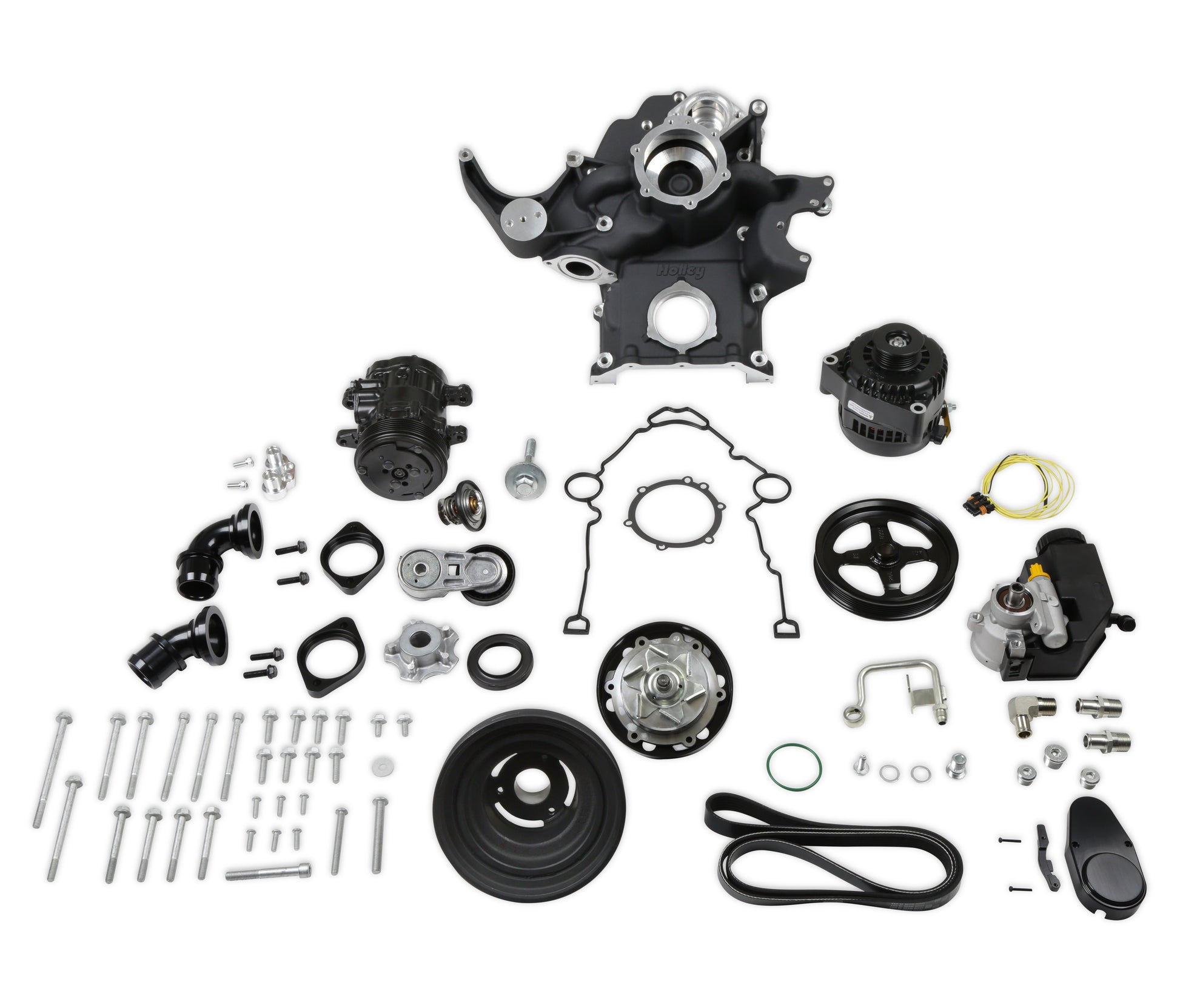 Holley Black Mid-Mount Complete Accessory System by Holley
