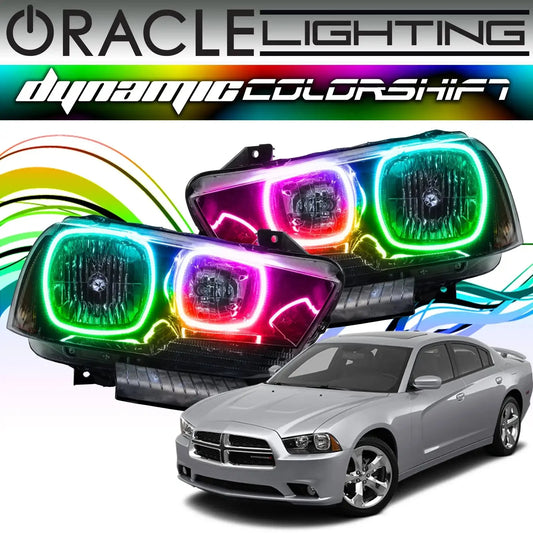2011-2014 Dodge Charger ORACLE Dynamic ColorSHIFT Headlight Halo Kit by ORACLE Lighting