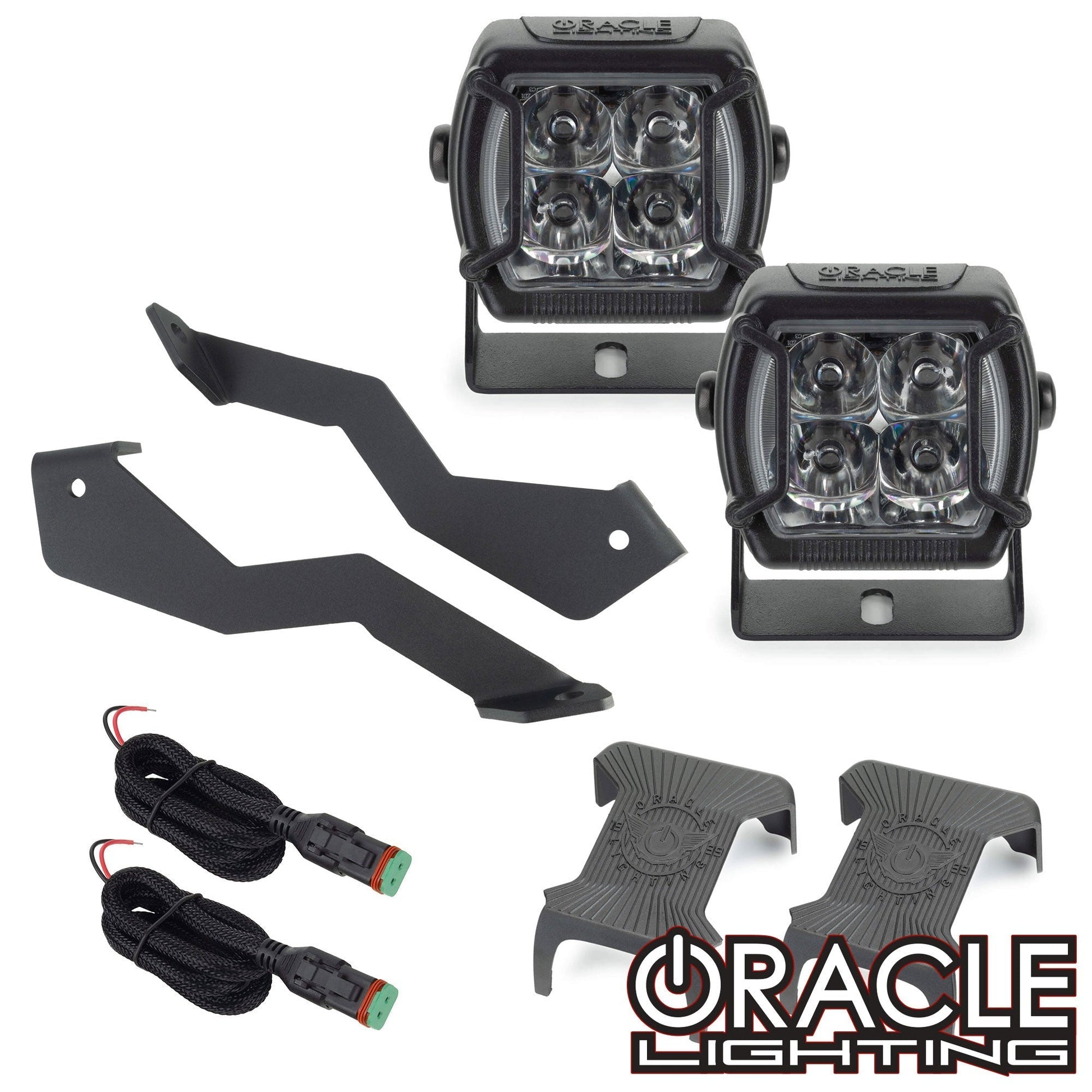 2004-2014 Ford F-150 / Raptor A-Pillar Hood Mount Brackets w/ VEGA™ Series 4 Spotlights by ORACLE Lighting