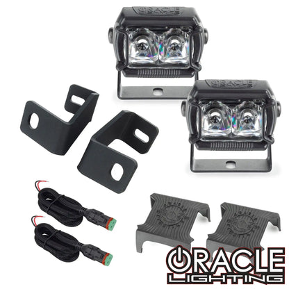 2015-2023 Ford F-150 A-Pillar Hood Mount Brackets w/ VEGA™ Series 2 Spotlights by ORACLE Lighting