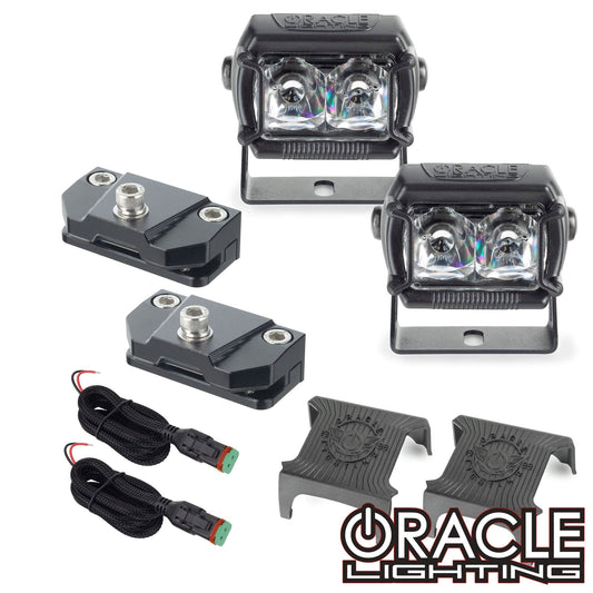 Universal A-Pillar Hood Mount Brackets w/ VEGA™ Series 2 Spotlights by ORACLE Lighting