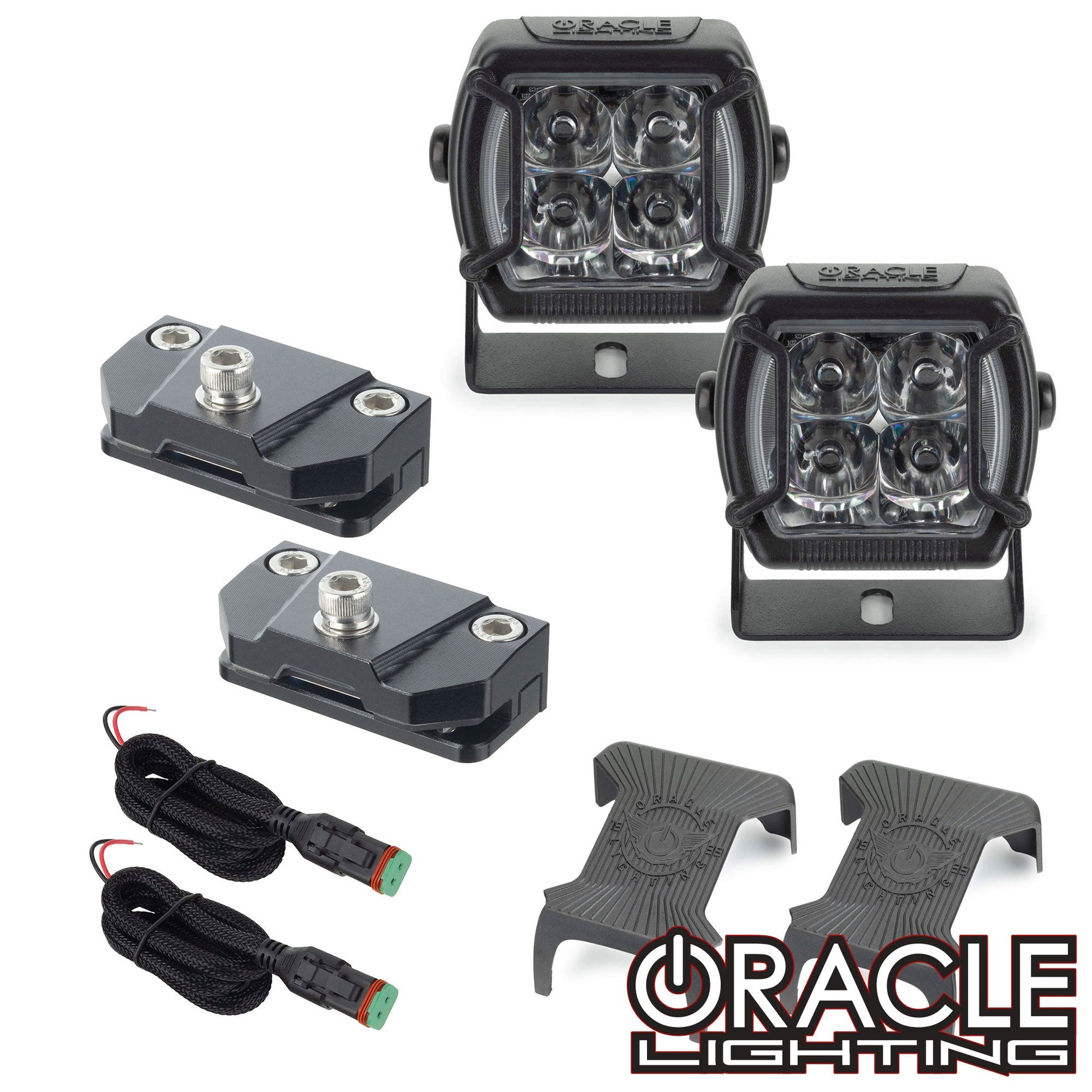 Universal A-Pillar Hood Mount Brackets w/ VEGA™ Series 4 Spotlights by ORACLE Lighting