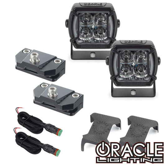 Universal A-Pillar Hood Mount Brackets w/ VEGA™ Series 4 Spotlights by ORACLE Lighting