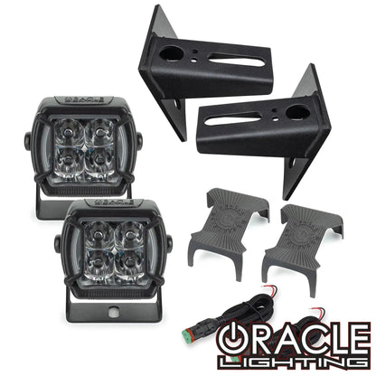ORACLE Jeep JK Lower Windshield Light Mount Brackets + Lights Combo by ORACLE Lighting