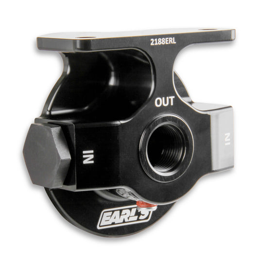 Billet Remote Oil Filter Mount Kit, Black Anodized, 10 AN O-Ring Ports by Earl's Performance