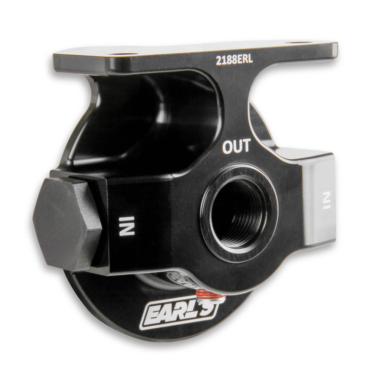 Billet Remote Oil Filter Mount Kit, Black Anodized, 10 AN O-Ring Ports by Earl's Performance