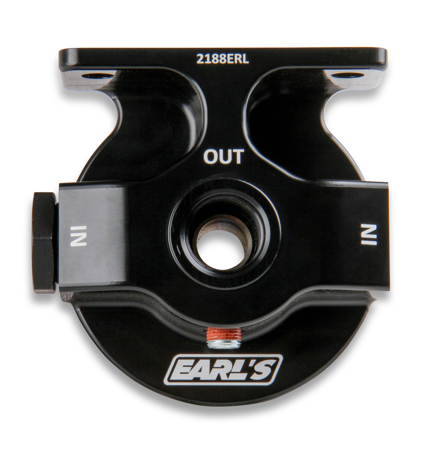 Billet Remote Oil Filter Mount Kit, Black Anodized, 10 AN O-Ring Ports by Earl's Performance