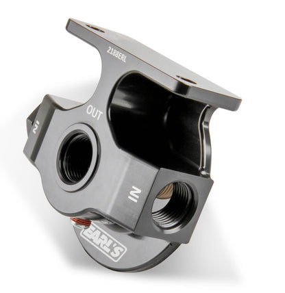 Billet Remote Oil Filter Mount Kit, Black Anodized, 10 AN O-Ring Ports by Earl's Performance
