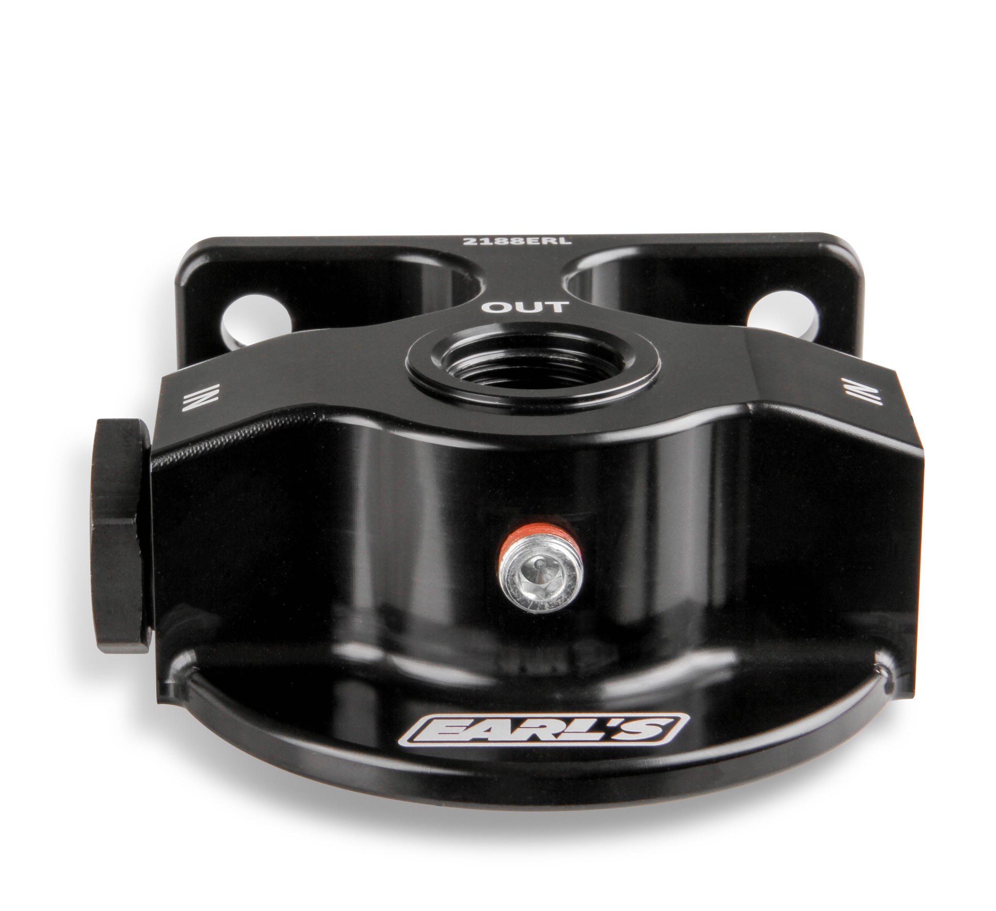 Billet Remote Oil Filter Mount Kit, Black Anodized, 10 AN O-Ring Ports by Earl's Performance