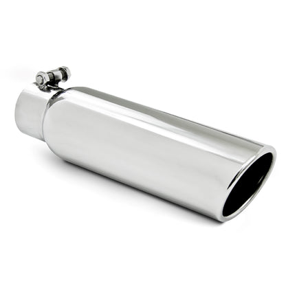 3.5in. OD. 2.5in. inlet. 12in. in length. Angled Cut Rolled End. T304. by MBRP Exhaust