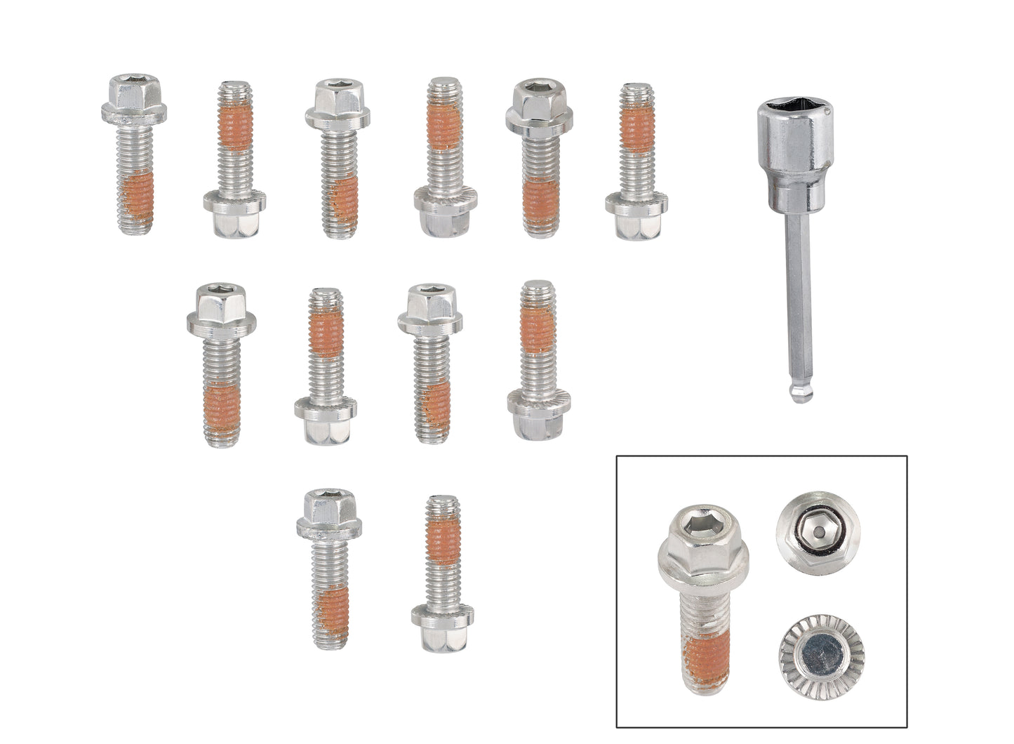 Mr. Gasket Headlock Locking Header Bolts - M8-1.25 x 25mm - Set of 12 by Mr Gasket