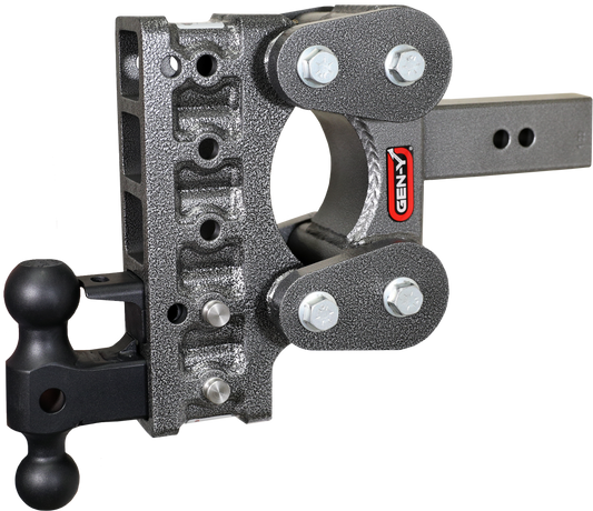 BOSS TORSION-FLEX 2.5" Shank 7.5" Drop 1.7K TW 16K Hitch Dual-Ball PintleLock by GEN-Y Hitch