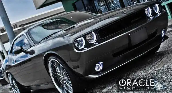 ORACLE Lighting 2008-2014 Dodge Challenger Pre-Assembled Halo Headlights - Non HID - Chrome by ORACLE Lighting