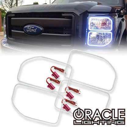 ORACLE Lighting 2011-2016 Ford F-250/F-350 LED Headlight Halo Kit (Square Ring Design) by ORACLE Lighting