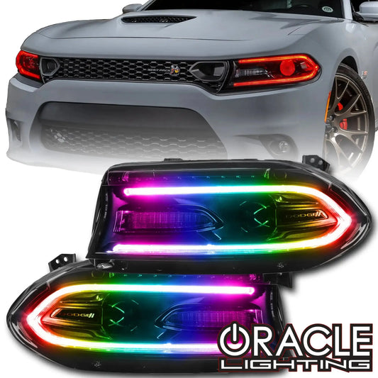 ORACLE Lighting 2015-2021 Dodge Charger ColorSHIFT RGB+W Headlight DRL Upgrade Kit by ORACLE Lighting