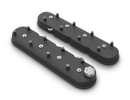 Tall LS Valve Covers w/ Coil Mounting Posts, Cast Aluminum - Satin Black Finish by Holley