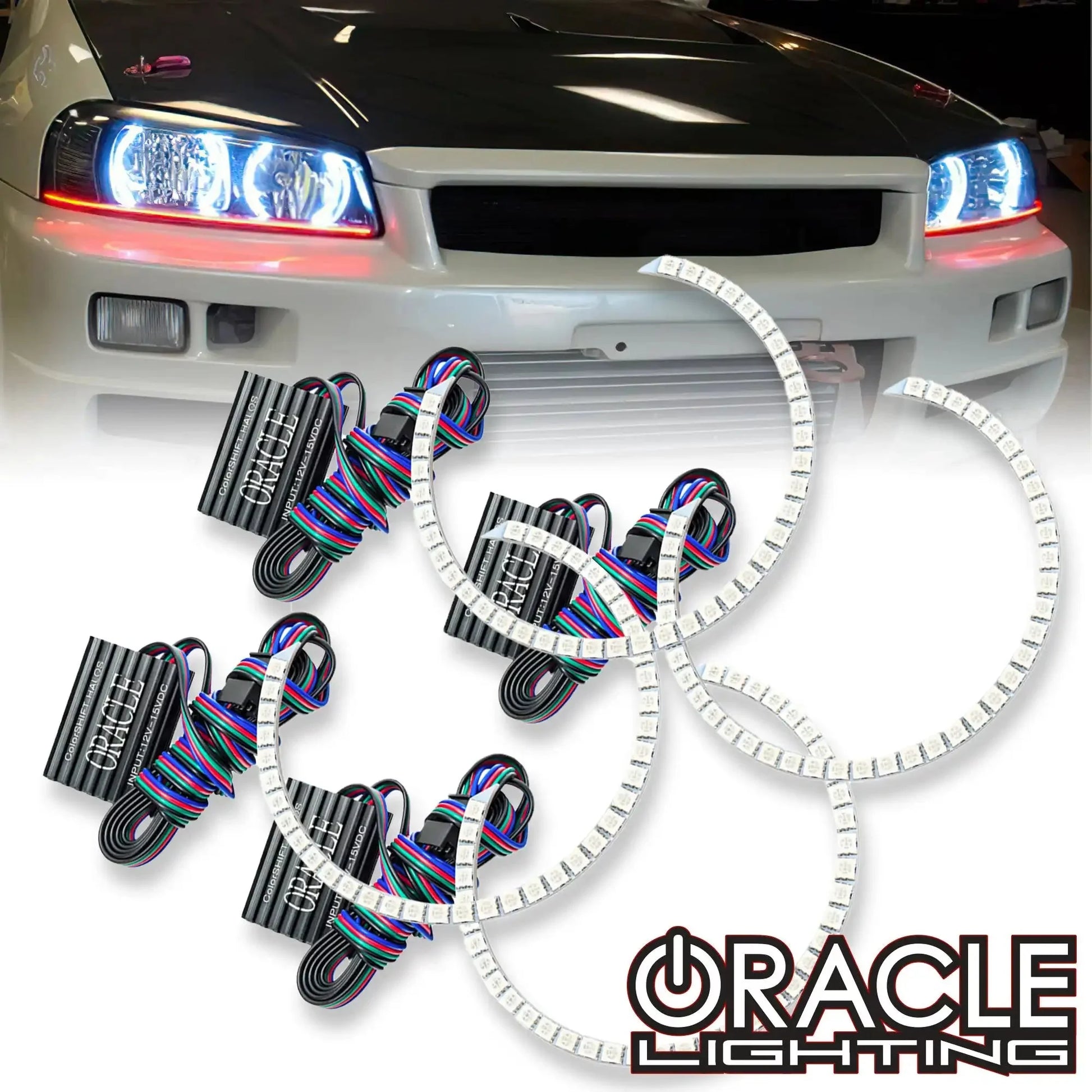 ORACLE Lighting 1998-2001 Nissan Skyline R34/GTR LED Headlight Halo Kit by ORACLE Lighting