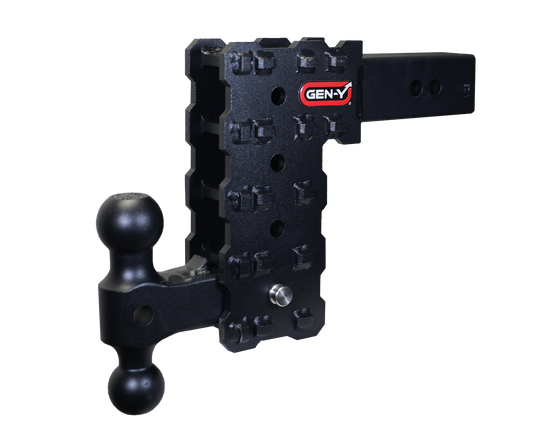PHANTOM-X 2.5" Solid Shank 7.5" Drop 1.6K TW 16K Hitch & GH-051 Dual-Ball Mount by GEN-Y Hitch