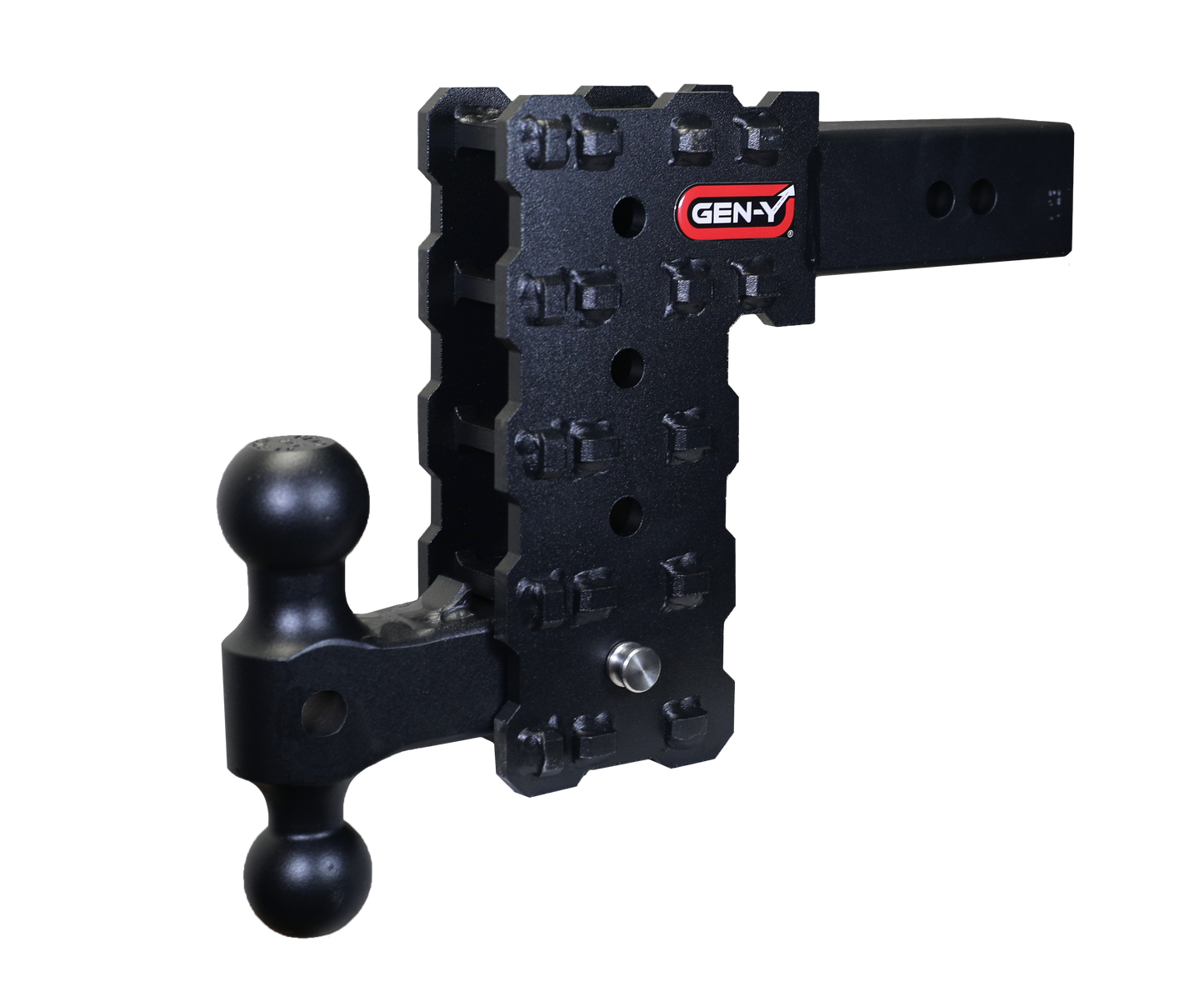PHANTOM-X 2.5" Solid Shank 7.5" Drop 1.6K TW 16K Hitch & GH-051 Dual-Ball Mount by GEN-Y Hitch
